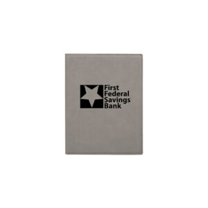 7" x 9" Laserable Leatherette Small Portfolio with Notepad GFT388 - Gray